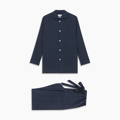 Blue Multi Check Wool Quin Pyjama Set Image 5