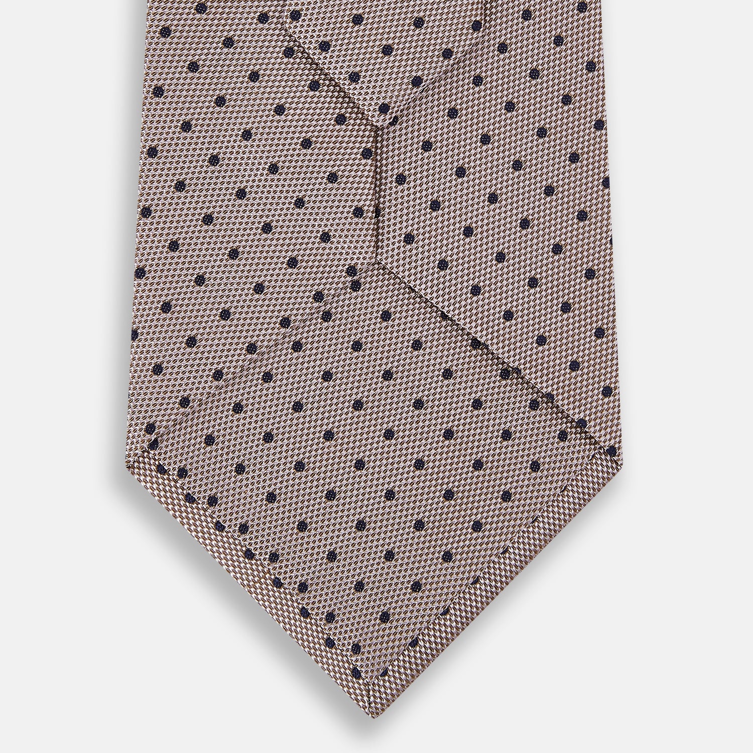 View 3 of product Navy and Lilac Micro Dot Silk Tie