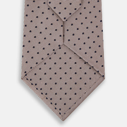 Navy and Lilac Micro Dot Silk Tie Image 2