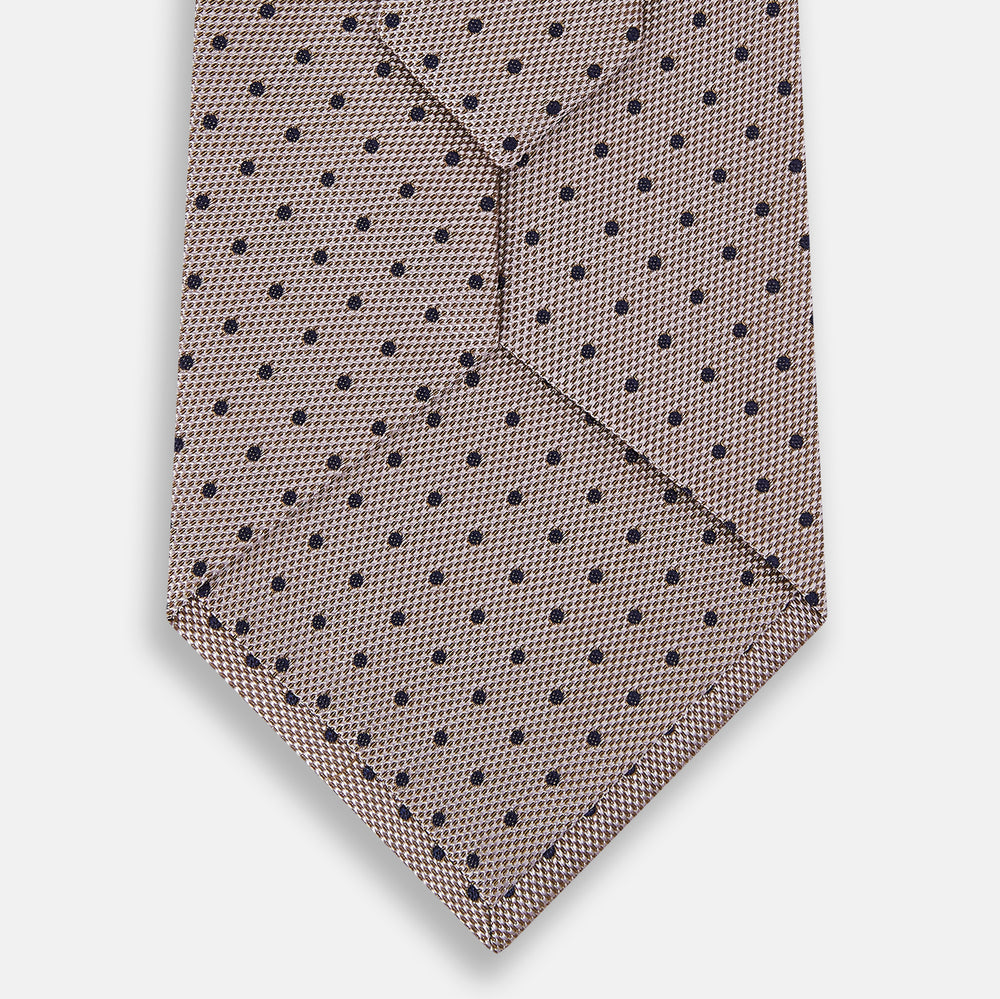 Navy and Lilac Micro Dot Silk Tie