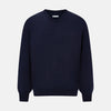 View 1 of product Navy Fine Merino V-Neck Jumper