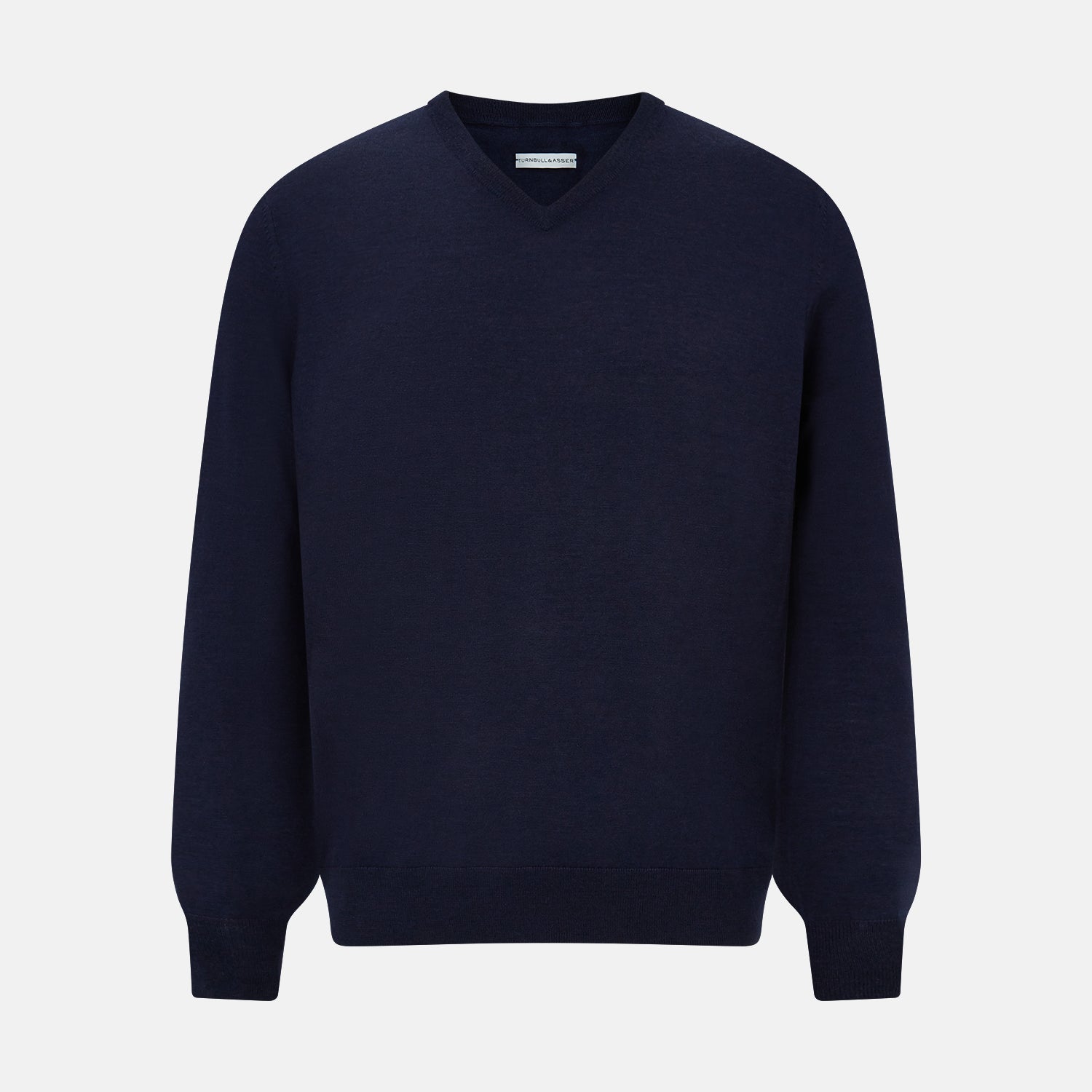 View 1 of product Navy Fine Merino V-Neck Jumper