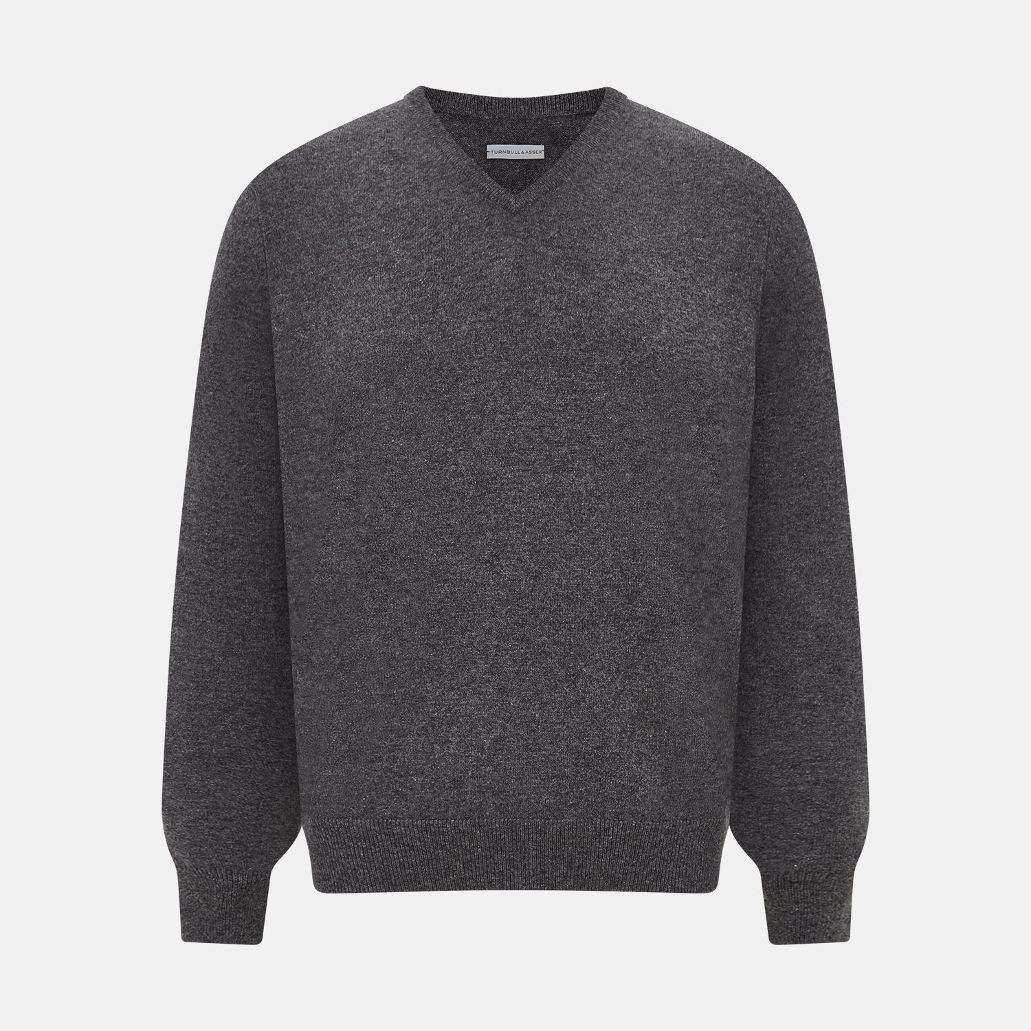 View 1 of product Charcoal Grey Cashmere V-neck Jumper