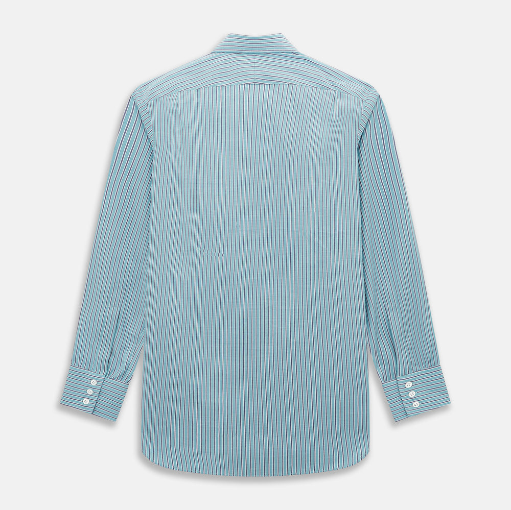 Turquoise Ticking Stripe Mayfair Shirt