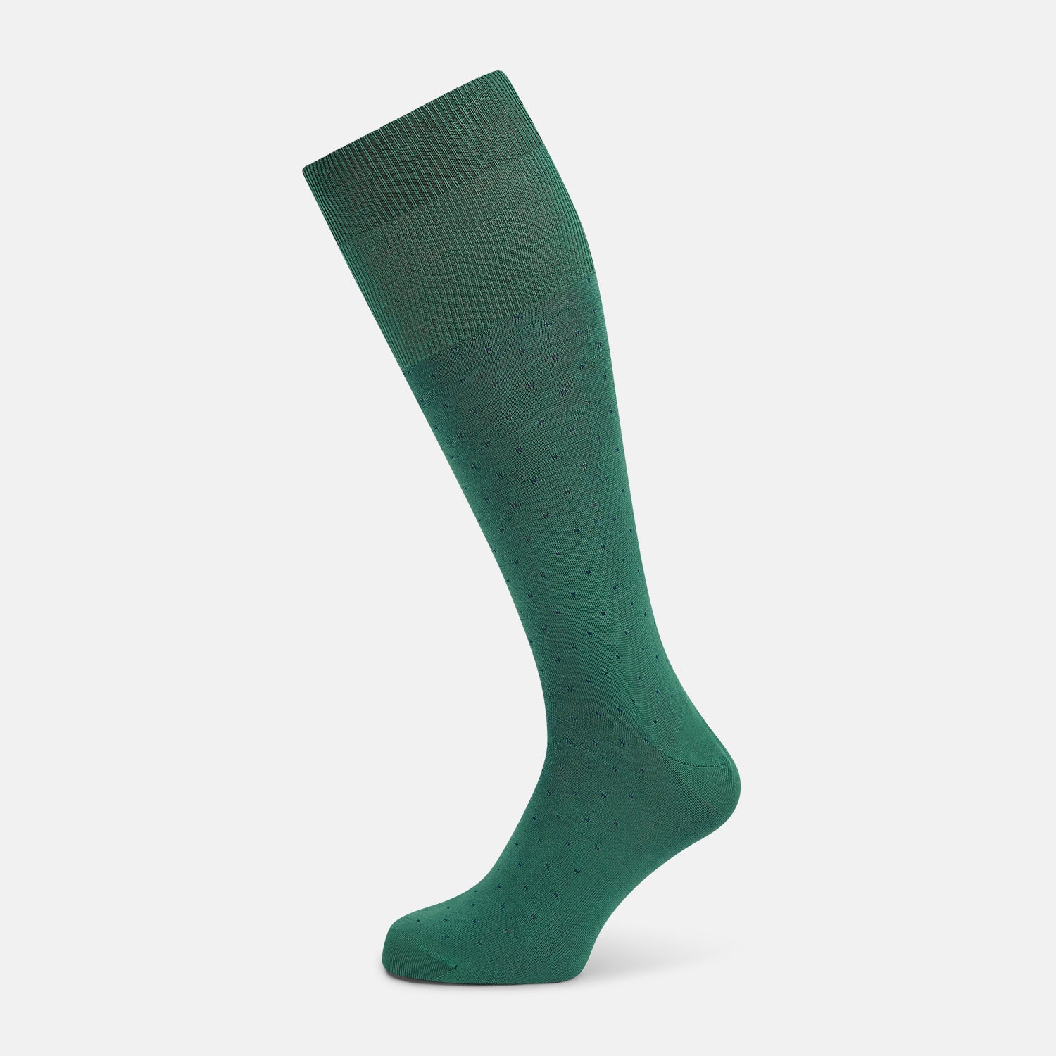 View 1 of product Forest Green/Navy Polka Dot Long Socks
