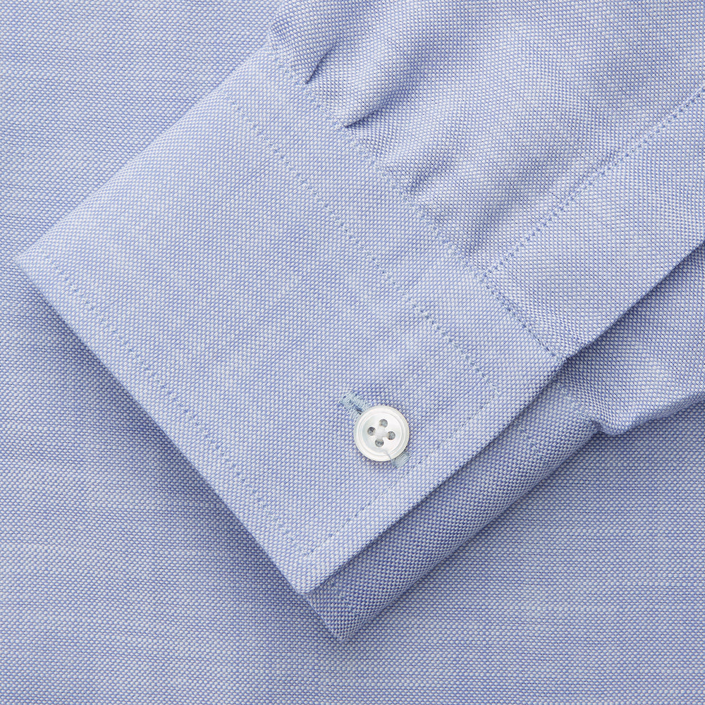 Pale Blue Weekend Fit Hayne Shirt With Dorset Collar And 1-Button Cuffs
