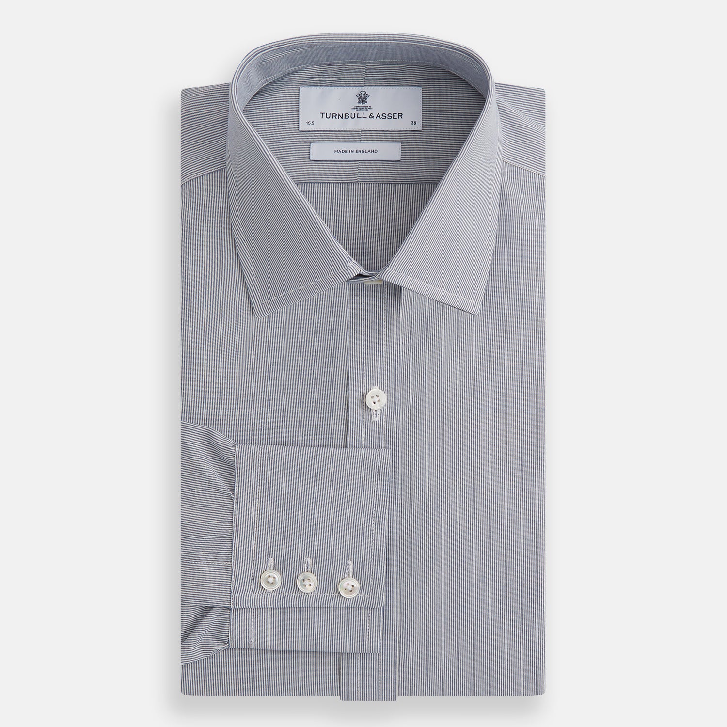 View 4 of product Blue Fine Stripe Mayfair Shirt