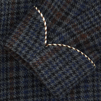 Charcoal Grey Check Wool Pierce Gown Image 1