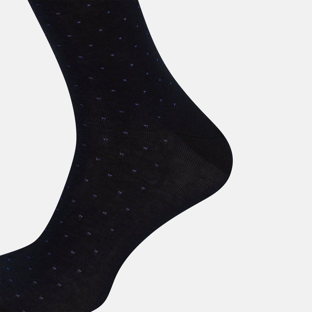 Navy/Azzurro Polka Dot Mid-Length Socks