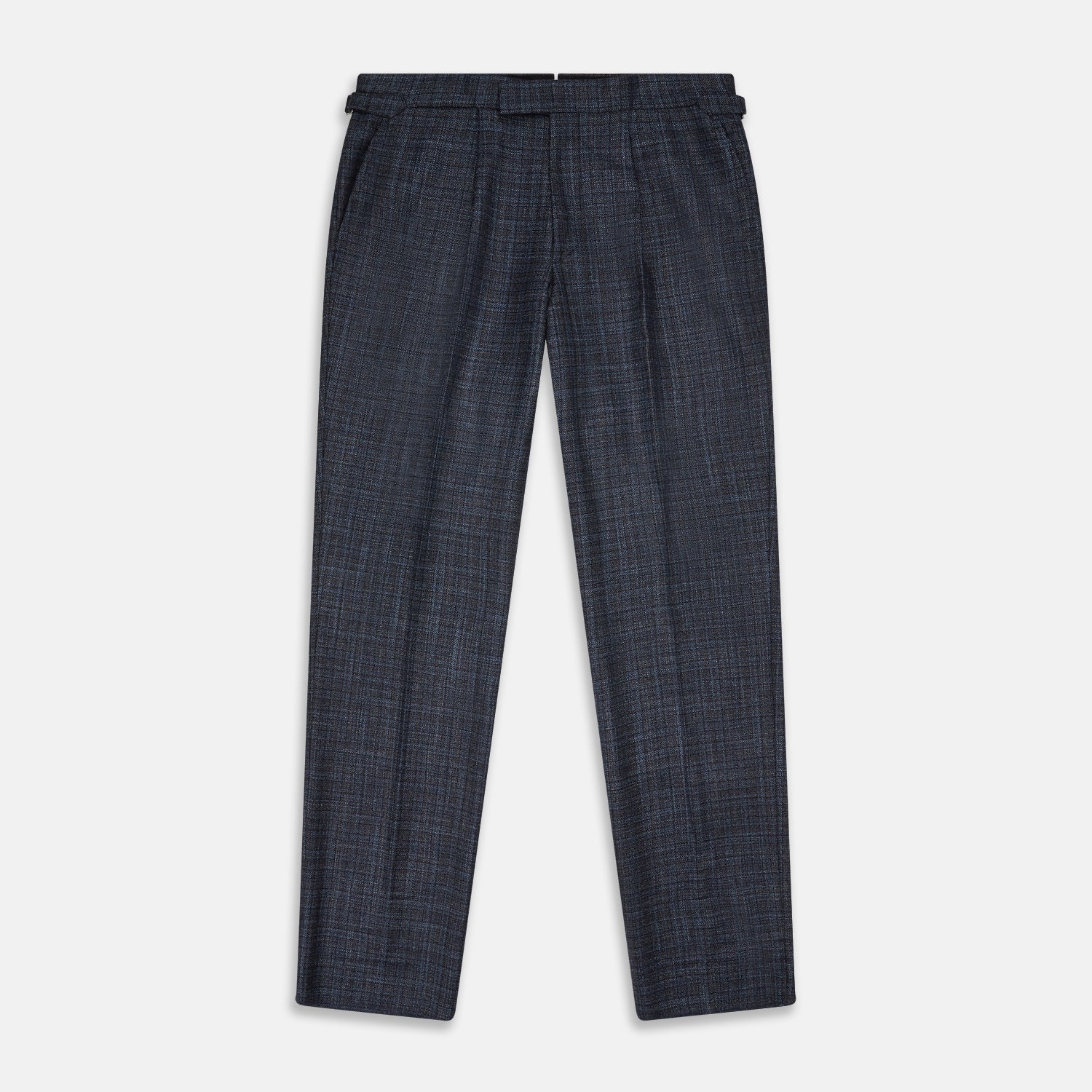 View 1 of product Navy Check Wool and Cashmere Blend Wilson Trousers