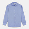 View 1 of product Blue Herringbone Tailored Fit Shirt With Kent Collar