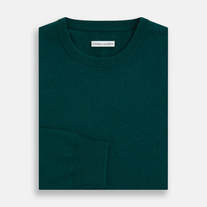 Moss Green Cashmere Round Neck Jumper Image 3