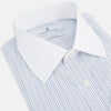 View 2 of product Pale Blue and Navy Grid Check Shirt with Contrast T&A Collar and Cuffs