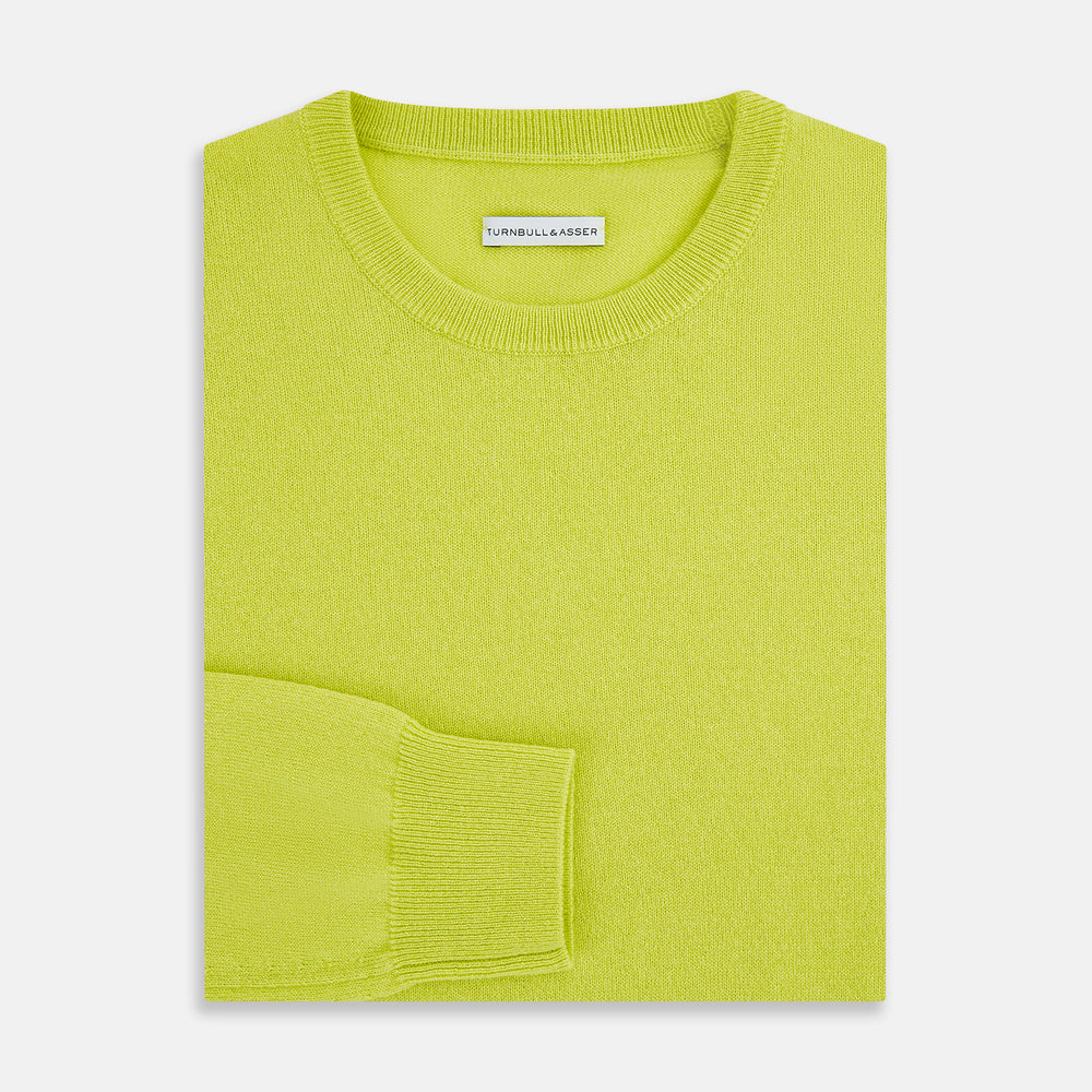 Lemon Green Cashmere Round Neck Jumper