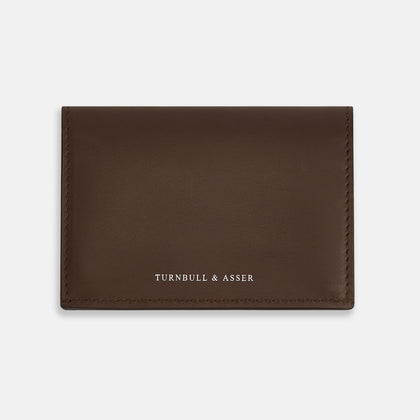 Dark Brown Leather Bi-Fold Card Holder