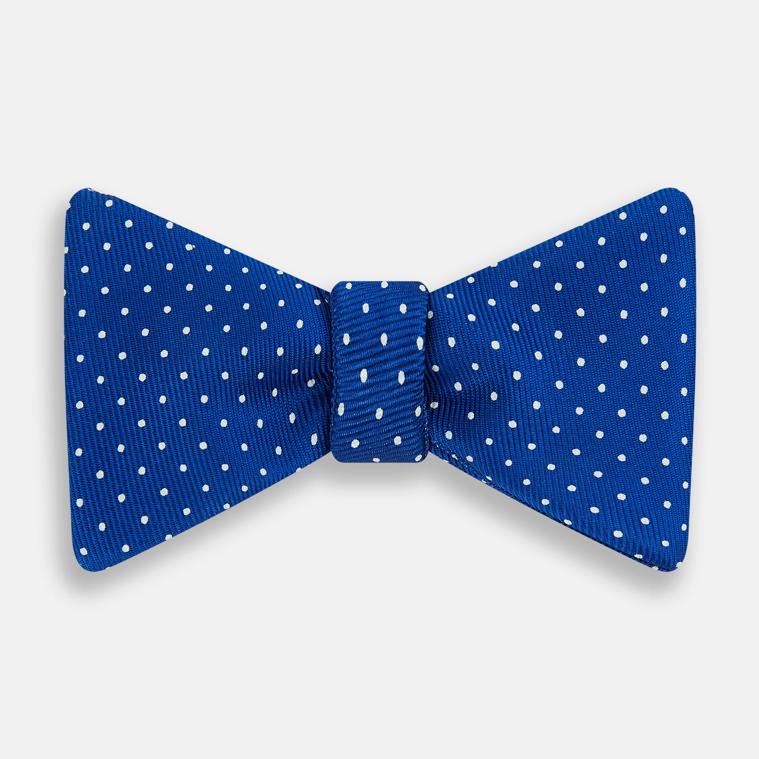 View 1 of product Electric blue and White Spot Silk Bow Tie