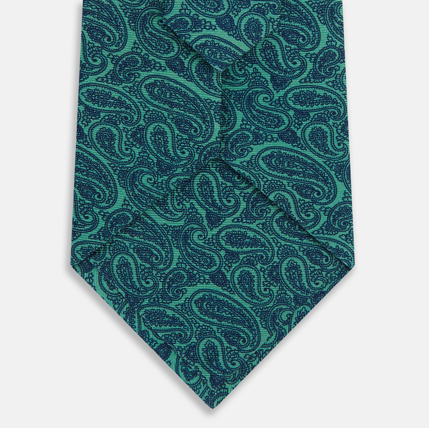 View 3 of product Kelly Green Paisley Silk Tie