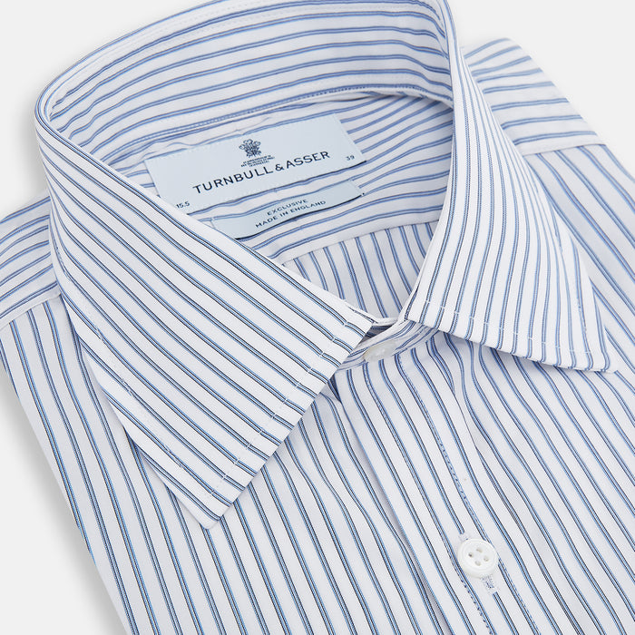 Navy Double Pinstripe Mayfair Shirt Image 1