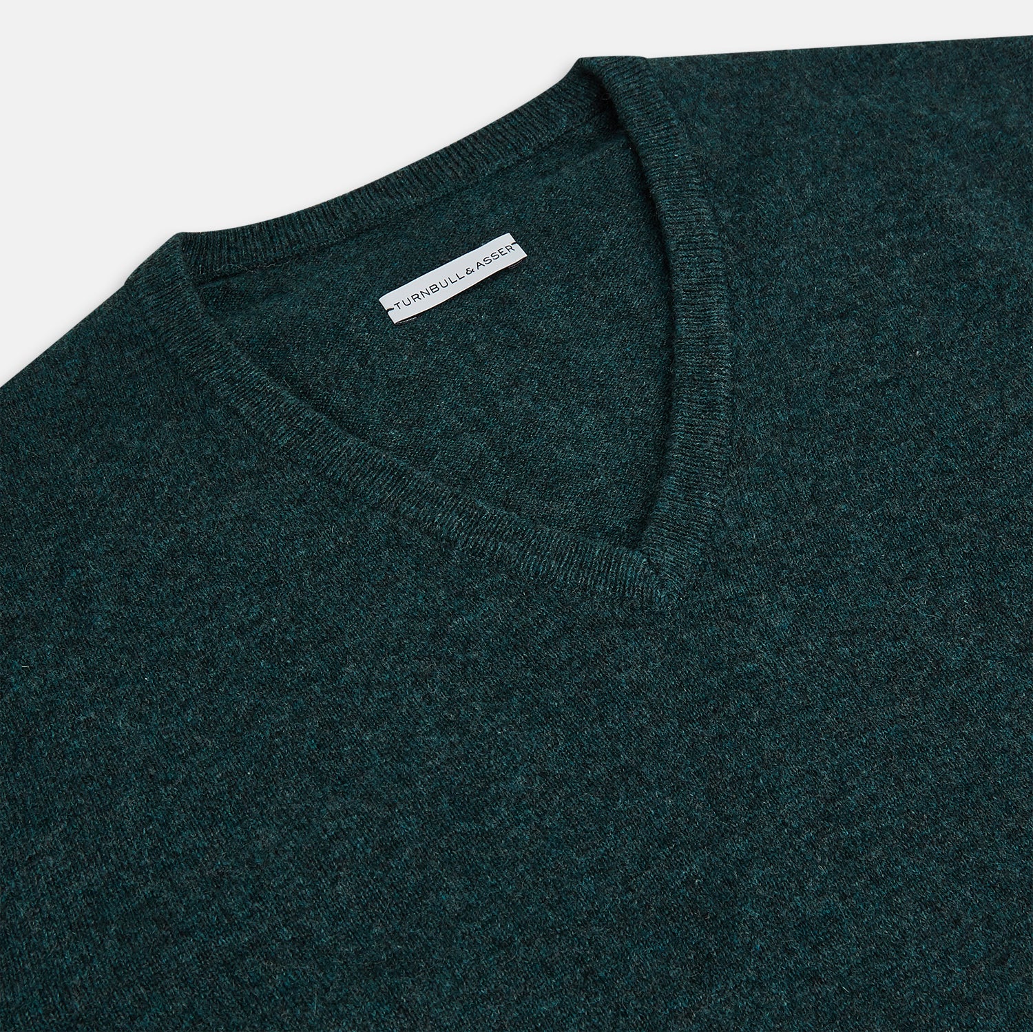 View 2 of product Forest Green Cashmere V-Neck Jumper