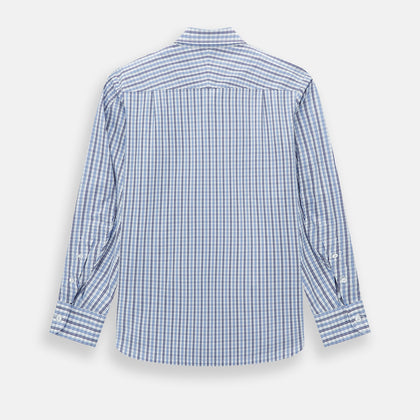 Blue and Navy Multi Check Piccadilly Shirt Image 2