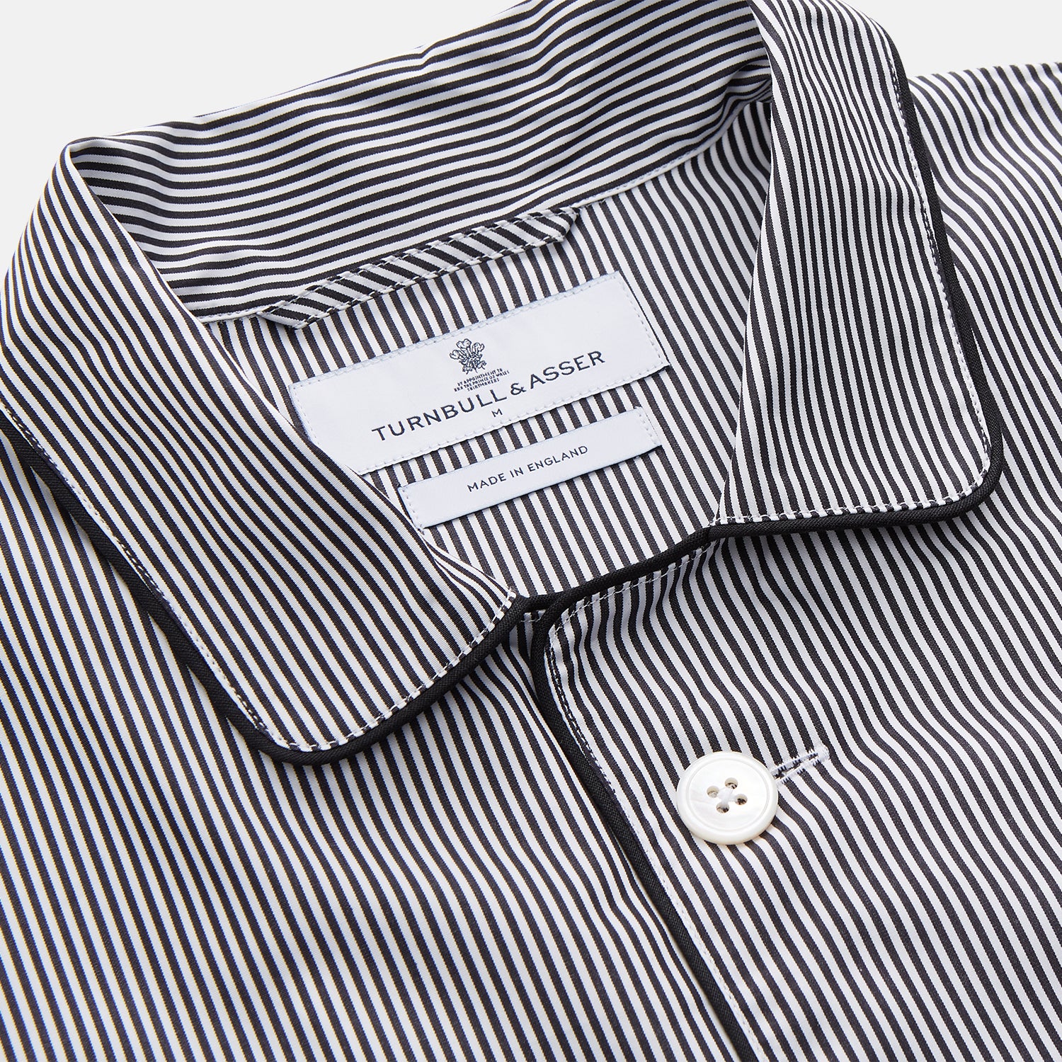 View 5 of product Black Candy Stripe Cotton Hyde Pyjama Set