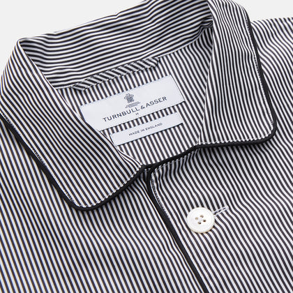 Black Candy Stripe Cotton Hyde Pyjama Set Image 4