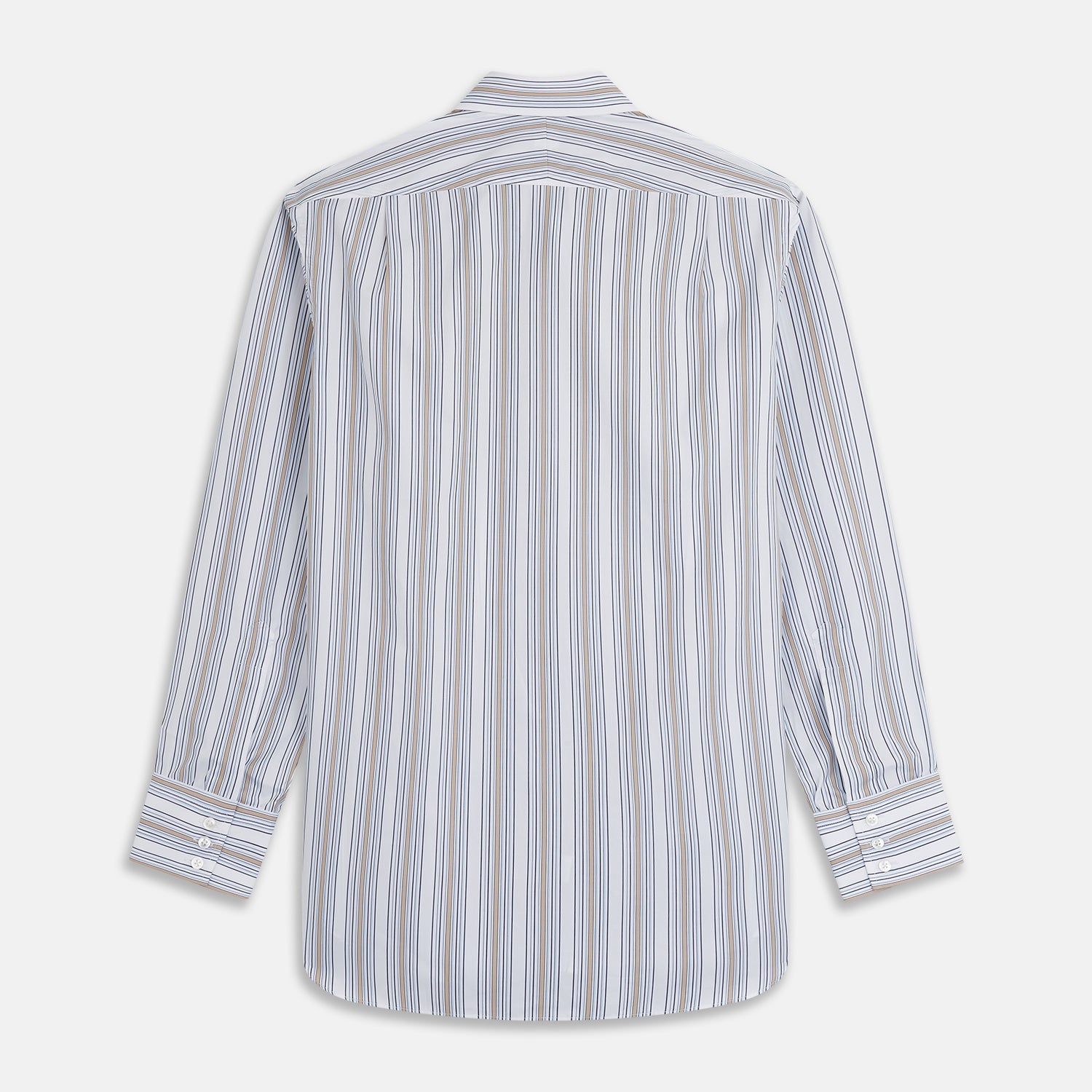 View 5 of product Sand Multi Stripe Regular Fit Shirt with T&A Collar & 3 Button Cuffs
