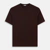 View 1 of product The Turnbull & Asser Burgundy Short-Sleeve T-shirt features a crew neckline and quality fabric, shown on a white background—ideal for versatile everyday wear.