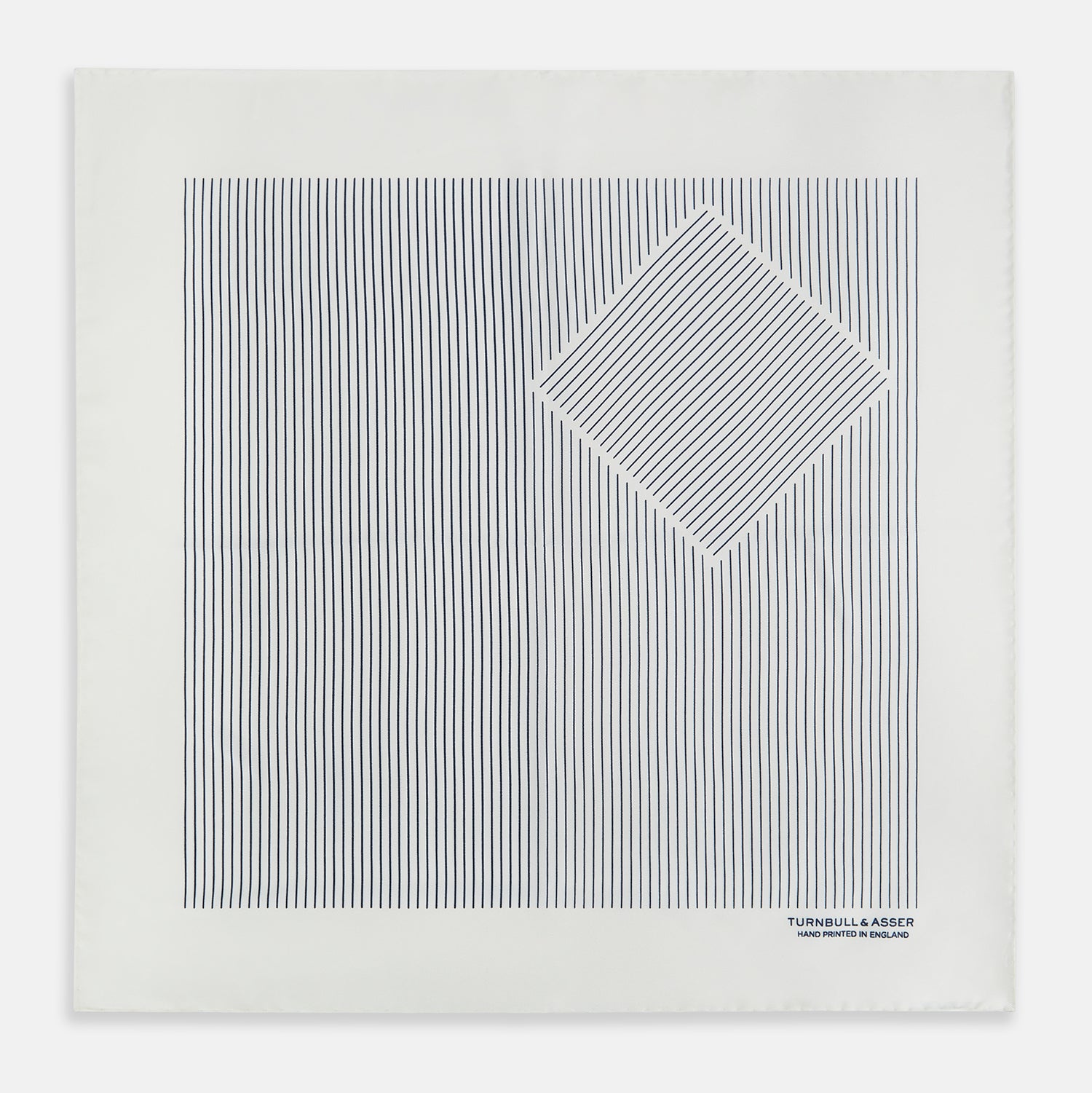 View 4 of product White Stripe Silk Pocket Square