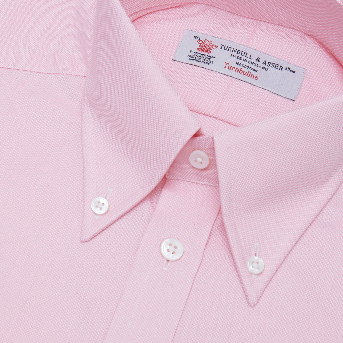 Pink Royal Oxford Cotton Shirt with Button-Down Collar and 3-Button Cuffs