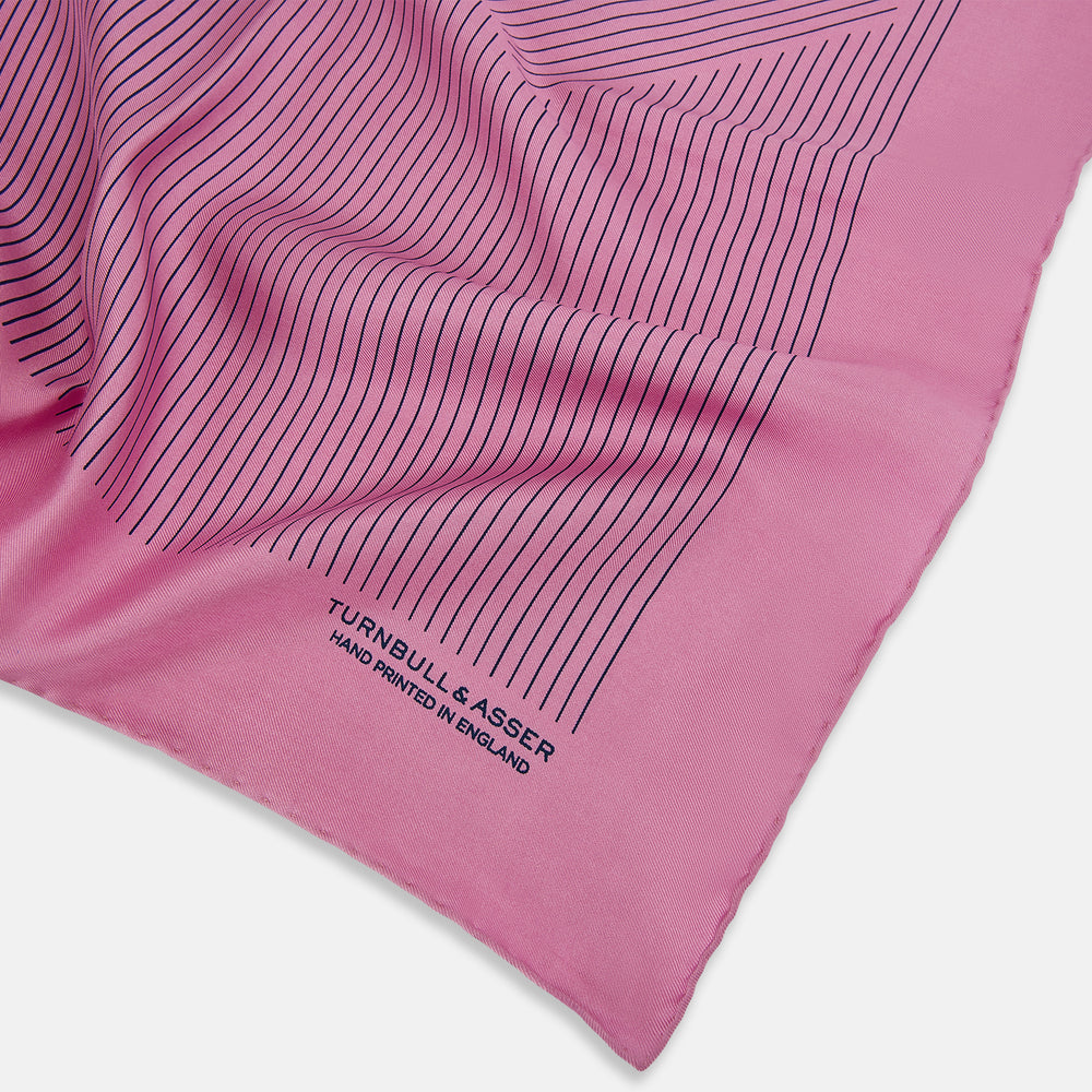 Pink Stripe Silk Pocket Square