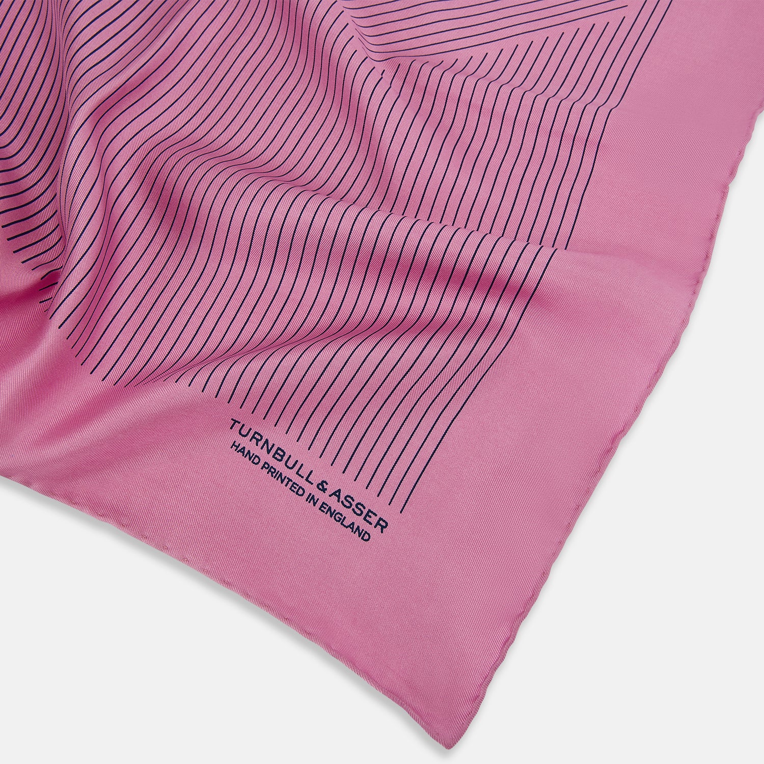View 2 of product Pink Stripe Silk Pocket Square