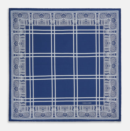 Azzurro Paisley Bandanda Patterned Silk Pocket Square Image 8
