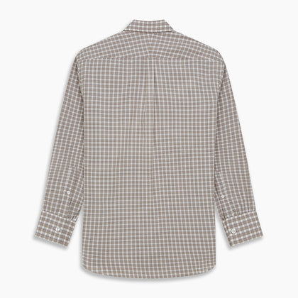 Grey and Peach Multi Check Cashmerello Weekend Fit Finch Shirt Image 4
