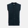View 1 of product Dark Green Melange Cashmere Sleeveless Cardigan