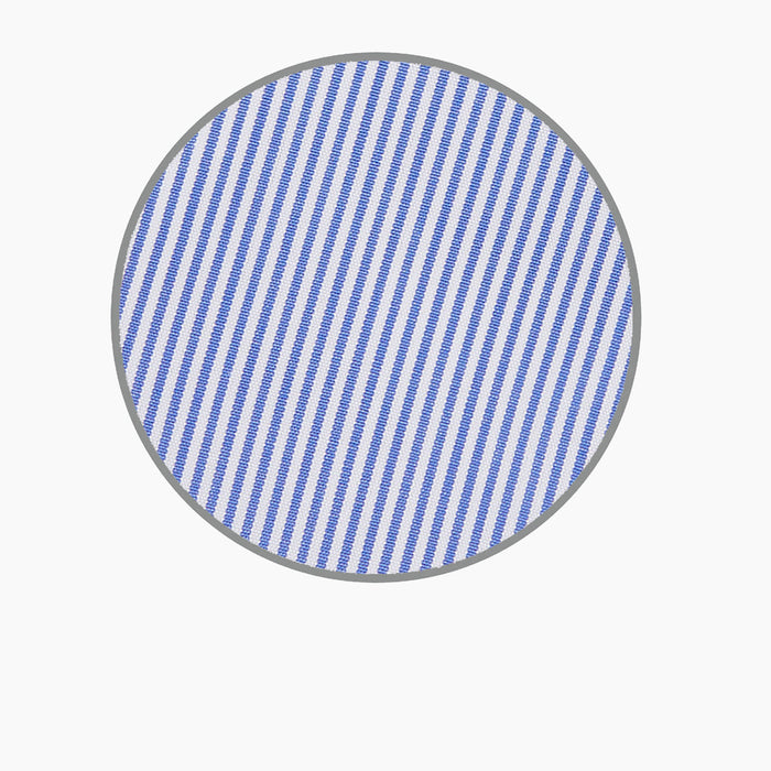Blue Fine Bengal Stripe Cotton Fabric Image 2