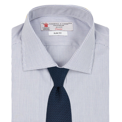Slim Fit Blue Checked Shirt Image 1