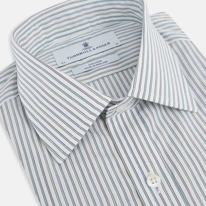 Forest Green with Multicoloured Music Stripe Mayfair Shirt Image 1