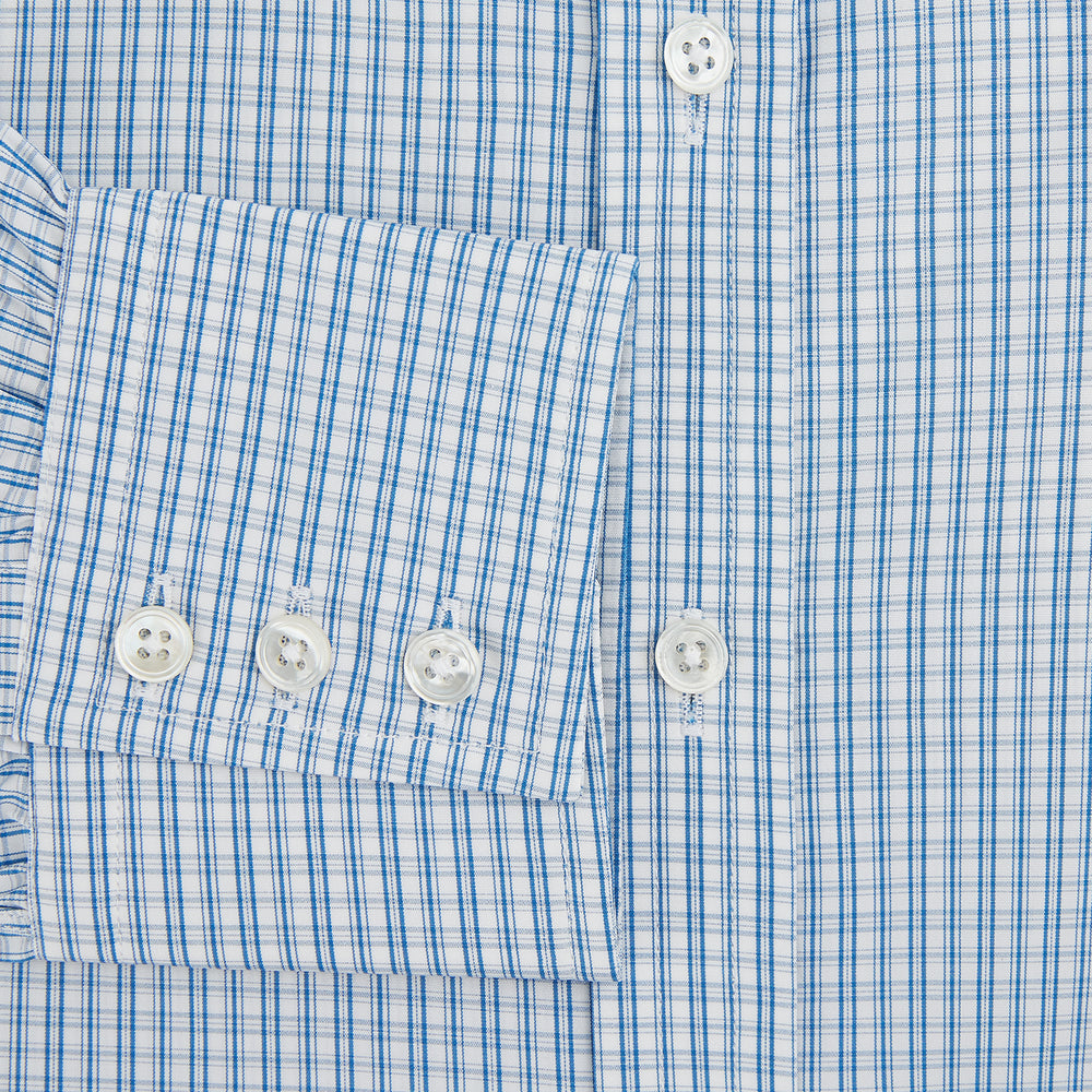 Sky Blue Micro Graph Check Mayfair Shirt