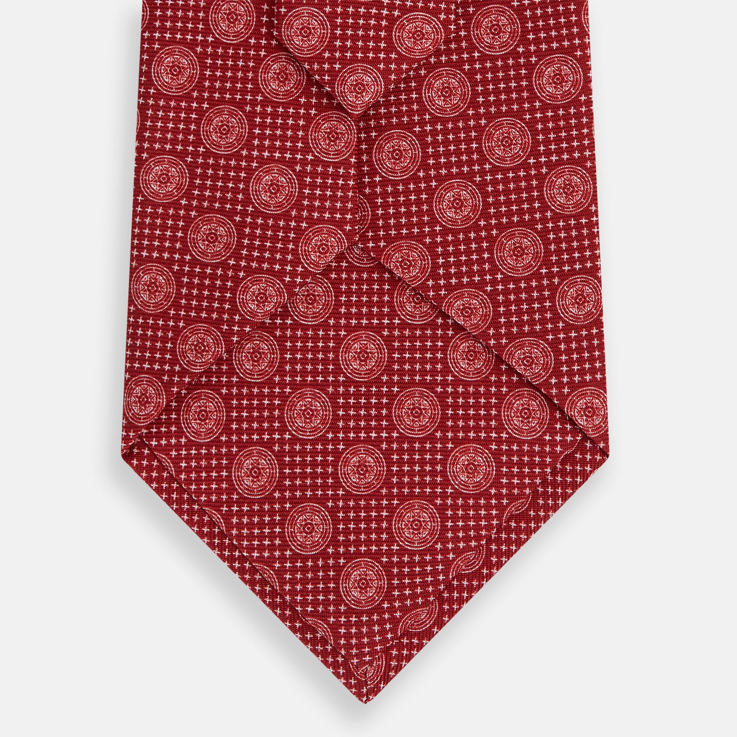 View 3 of product Red Medallion Printed Silk Tie