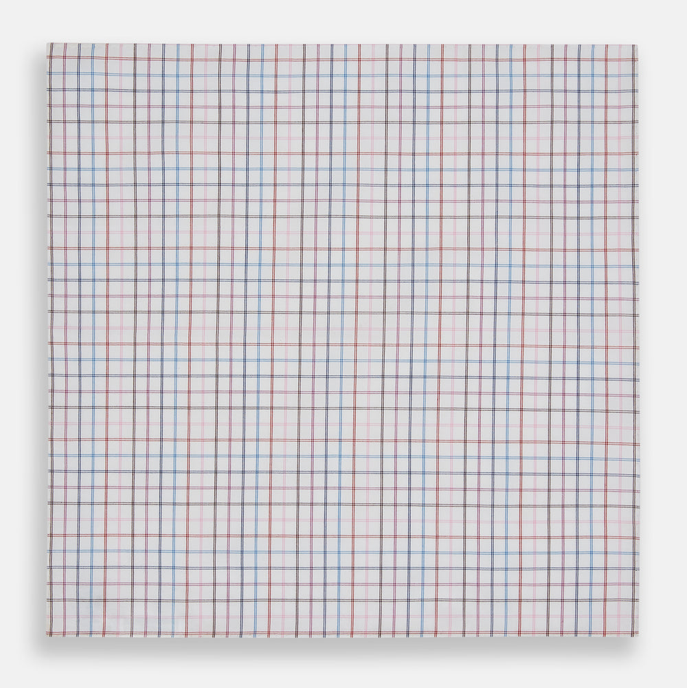 Hand Rolled Multi Graph Check Handkerchief