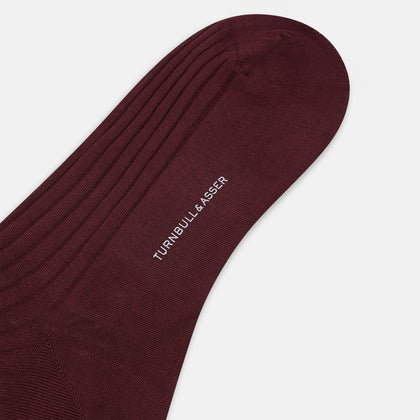 Burgundy Mid-Length Socks Image 2
