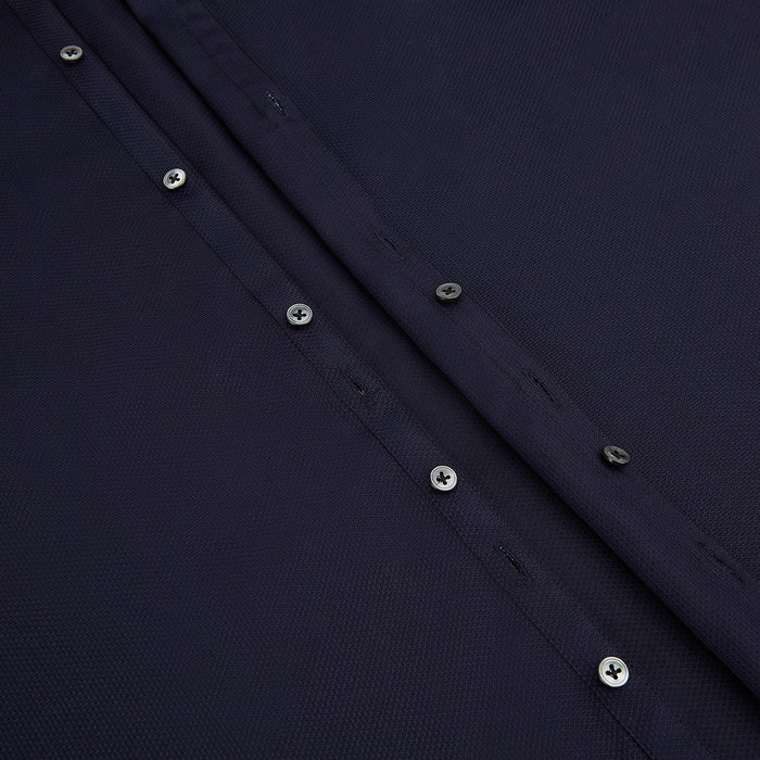 Navy Textured Windsor Shirt Image 6