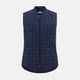 Navy and Purple Plaid Check Padded Gilet