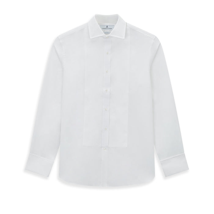 Tailored Fit White Marcella Front Shirt with Kent Collar and Double Cuffs Image 6