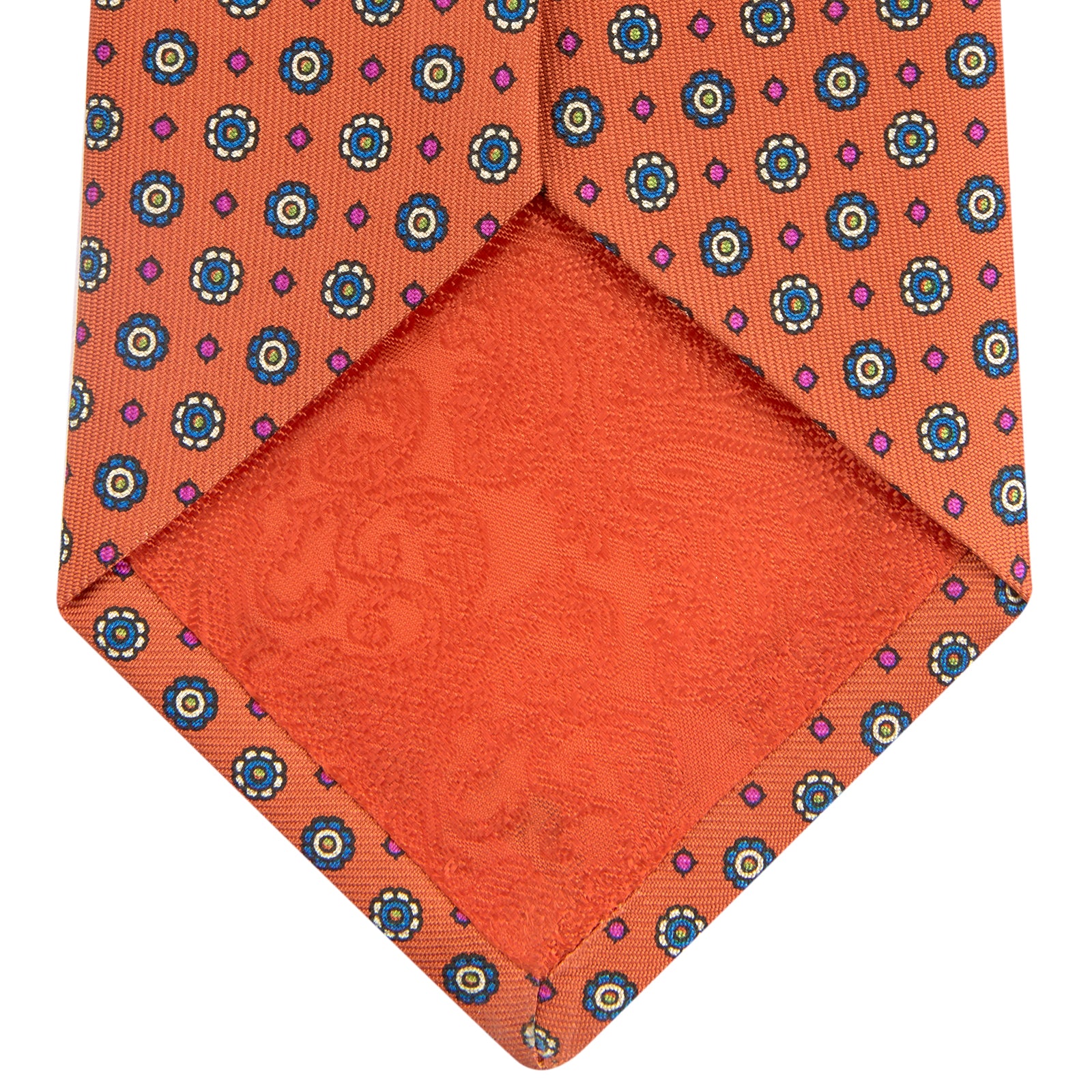 View 4 of product The Great Gatsby Orange Printed Silk Tie