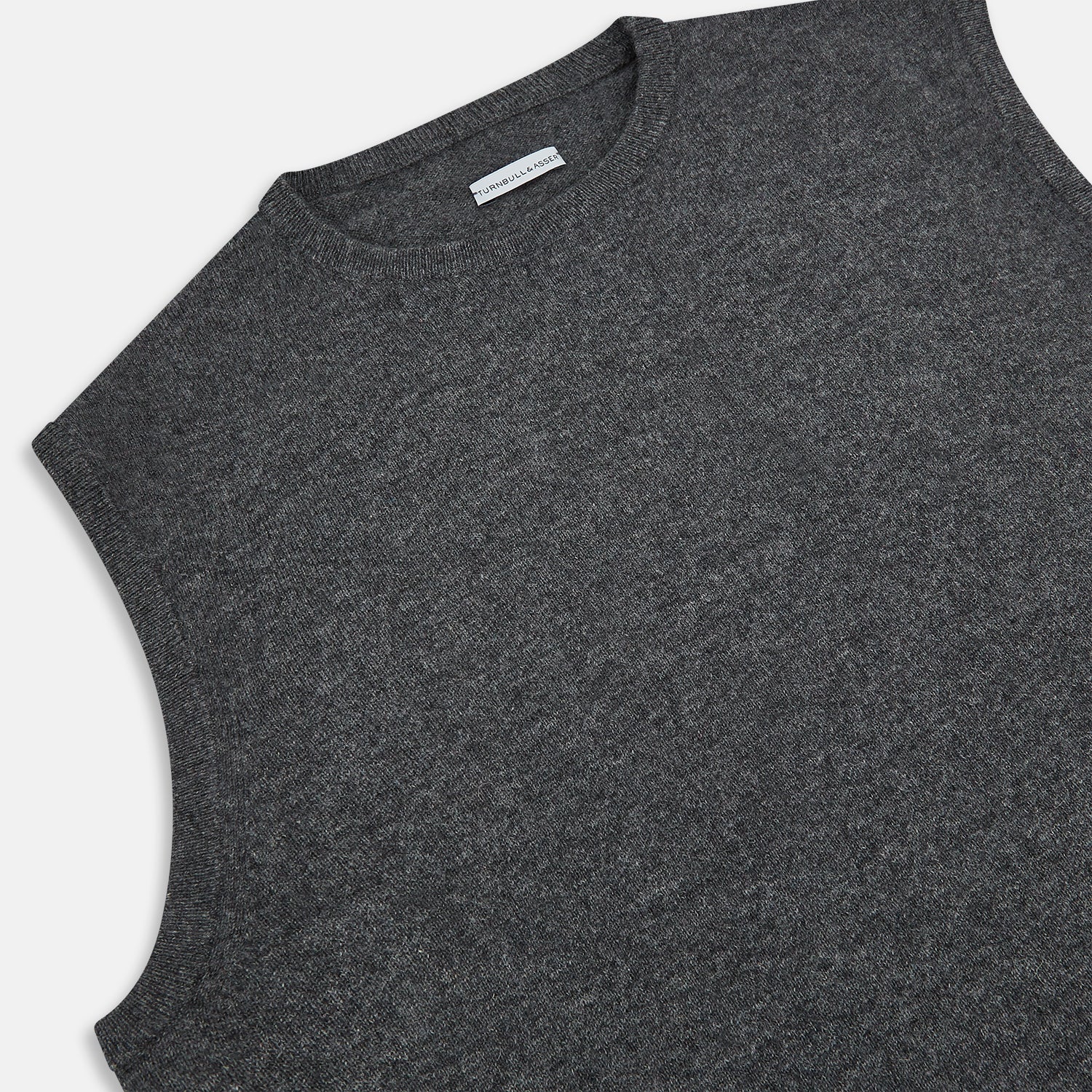 View 2 of product Charcoal Grey  Cashmere Round Neck Vest