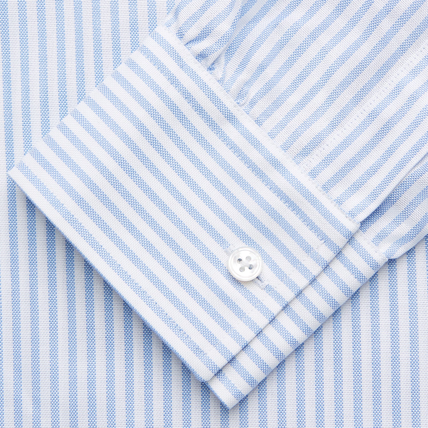View 4 of product Pale Blue Stripe Weekend Fit Hayne Shirt With Dorset Collar And 1-Button Cuffs