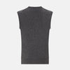 View 3 of product Charcoal Grey Melange V-neck Cashmere Vest