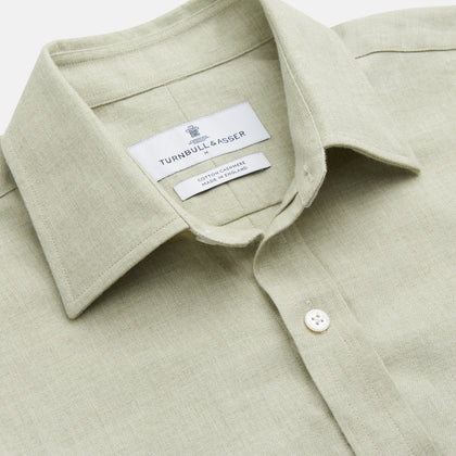 Soft Green Cashmerello Weekend Fit Finch Shirt Image 1